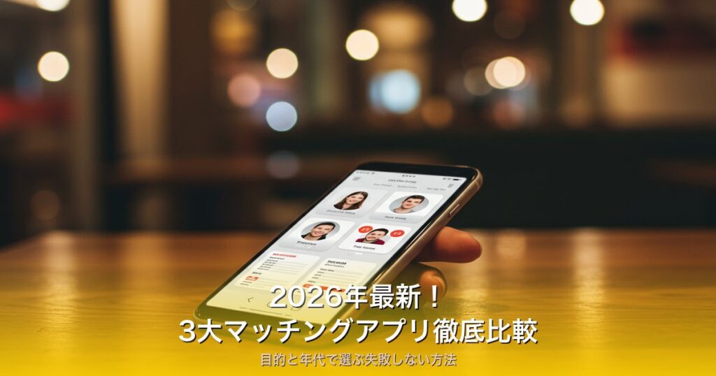 Pairs・タップル・with 3大アプリ徹底比較【2026年最新】