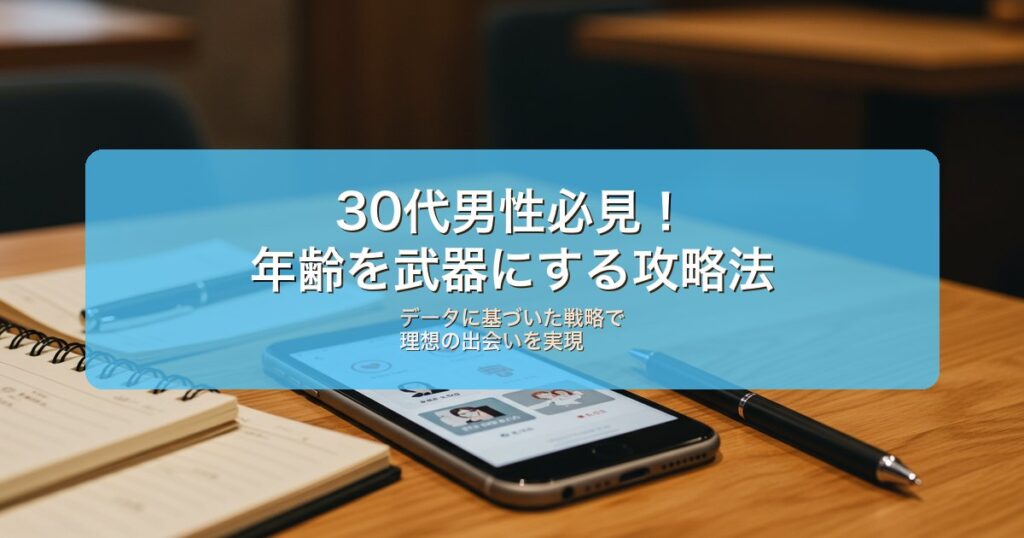 30代男性のマッチングアプリ攻略｜年齢をハンデにしない方法｜マッチング率を上げる撮り方【2026年】