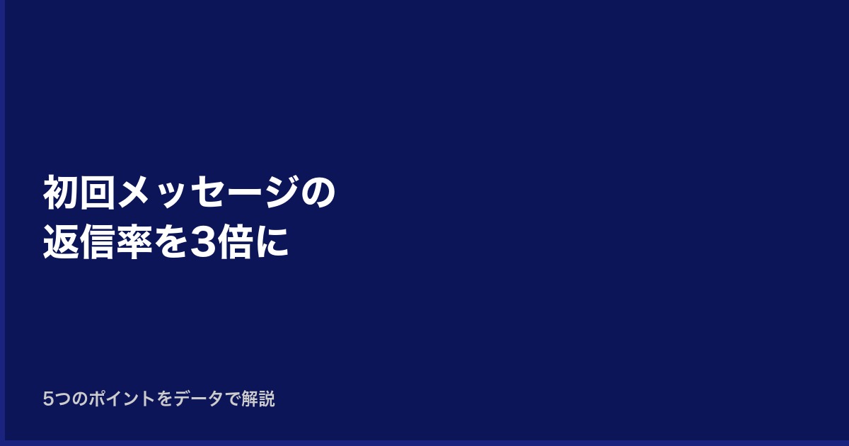 初回メッセージの返信率を3倍にする5つのポイント