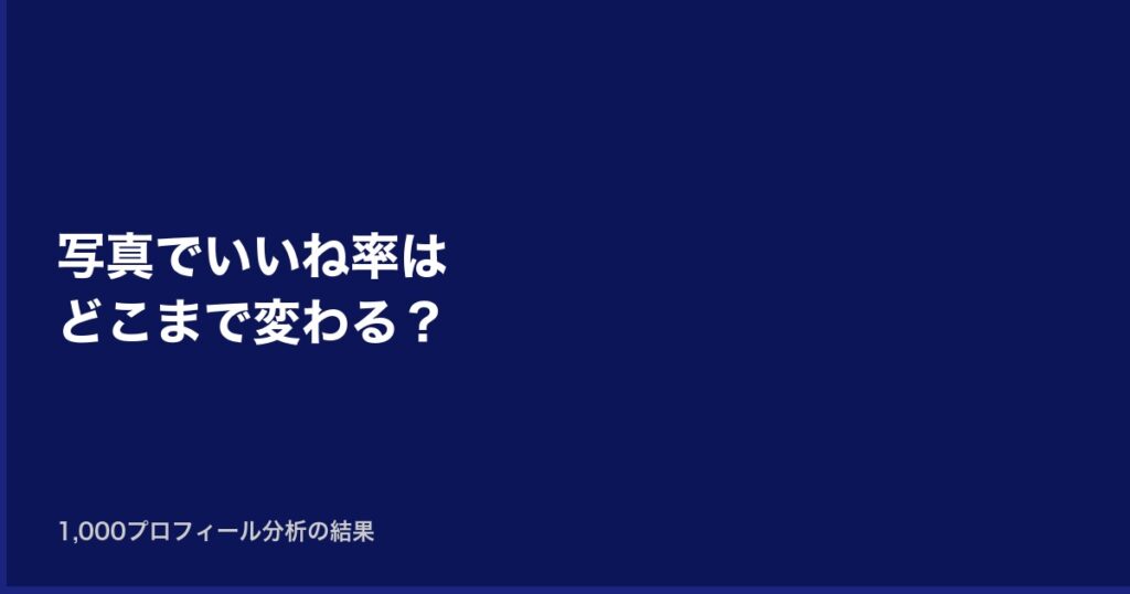 写真でいいね率はどこまで変わる？1,000プロフィール分析の結果